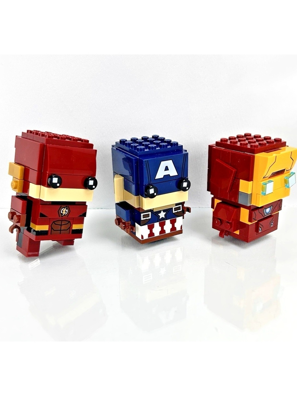 Lego Brickheadz Iron Man 41590 The Flash 41598 Captain America 41589 Incomplete